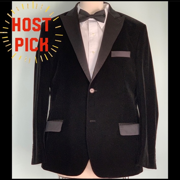 TR Premium Other - TR Premium Black Velvet Tuxedo Jacket 44 NWOT